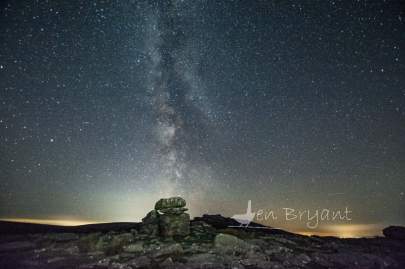 The Milky Way over row Tor, North Dartmoor
