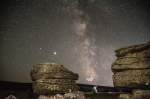 The Milky Way with Saturn & Jupiter above Combestone Tor